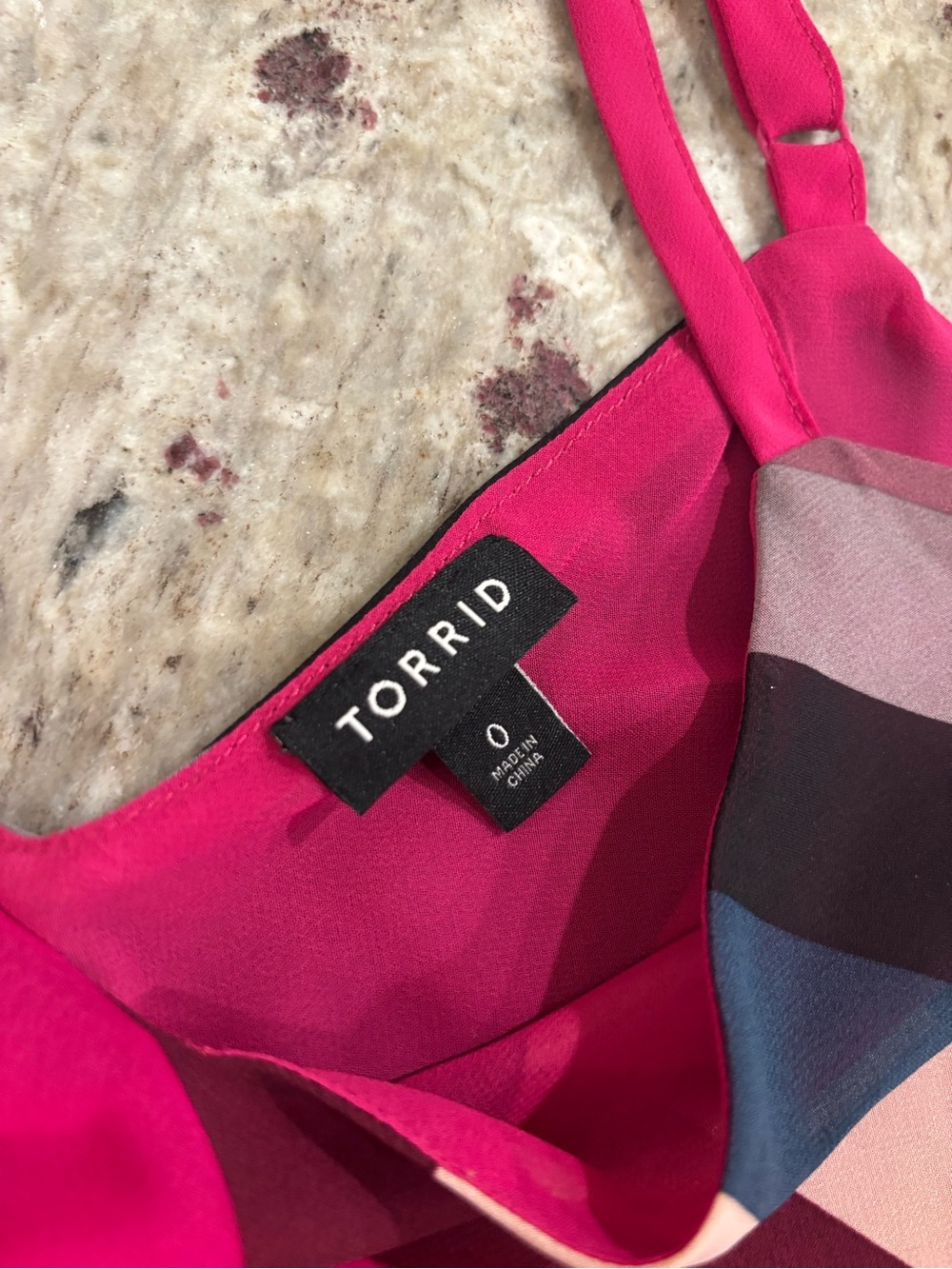 Torrid Raspberry Pink Striped Top Tank Size 0 - Picture 3 of 7